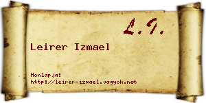 Leirer Izmael névjegykártya